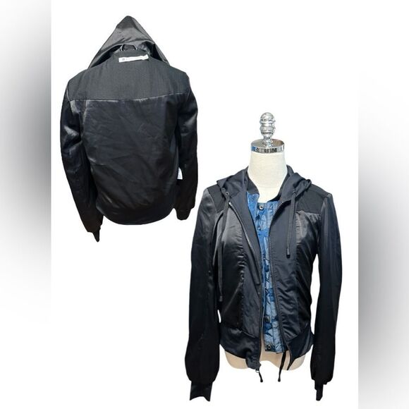 🔥 Blanc Noir Skyfall Camo Print Aviator Jacket Camo Hooded Size S - Picture 14 of 16